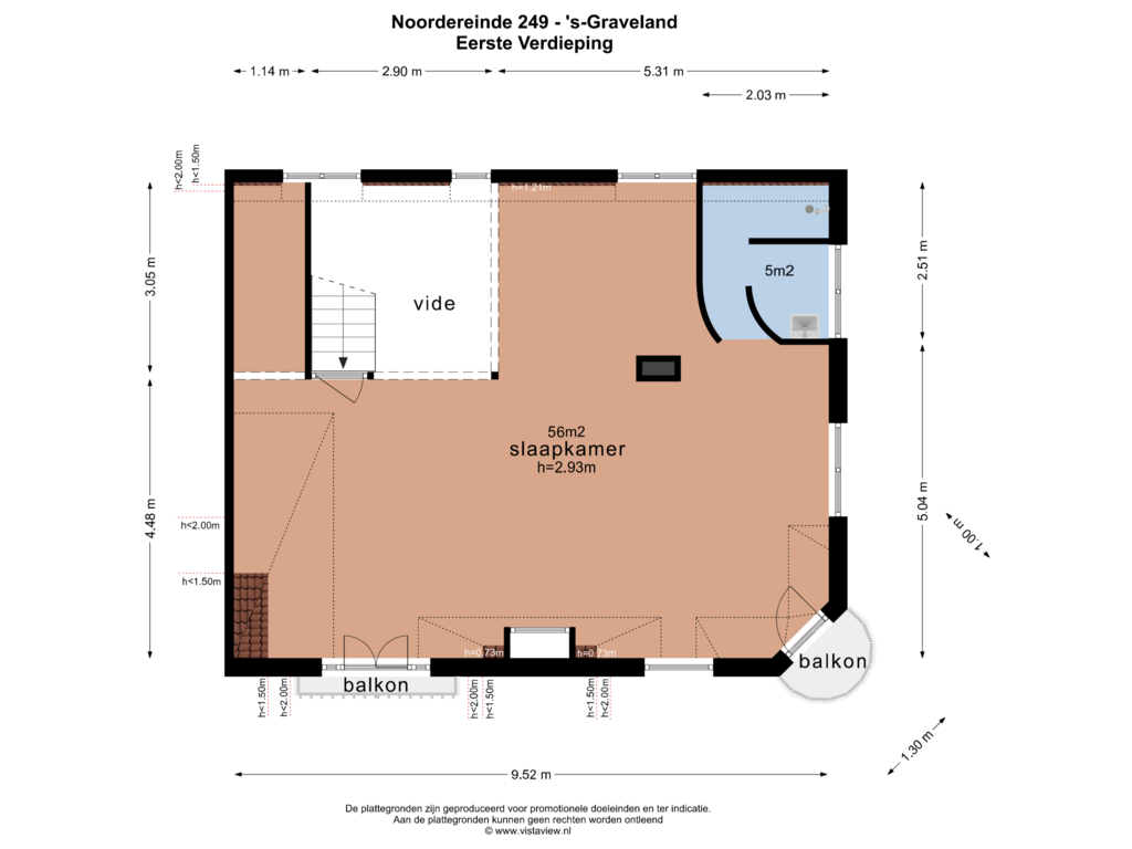 View floorplan of EERSTE VERDIEPING of Noordereinde 249