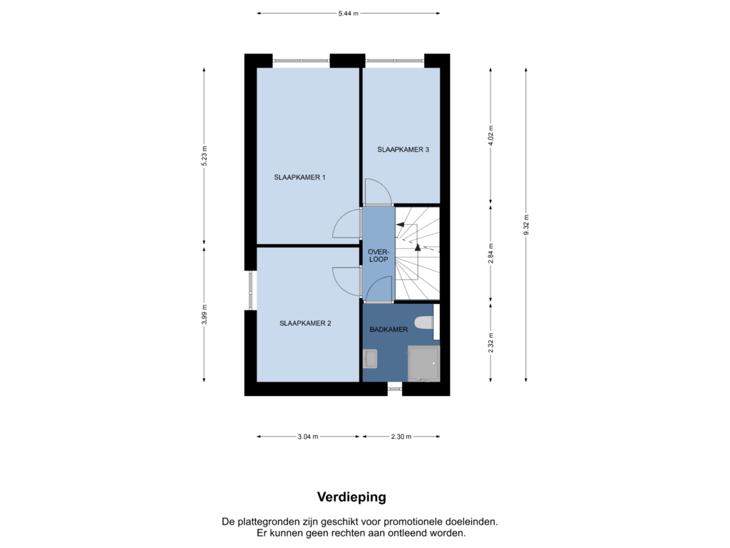 Bekijk plattegrond van 1e Verdieping van Hoekwoning (Bouwnr. 14)