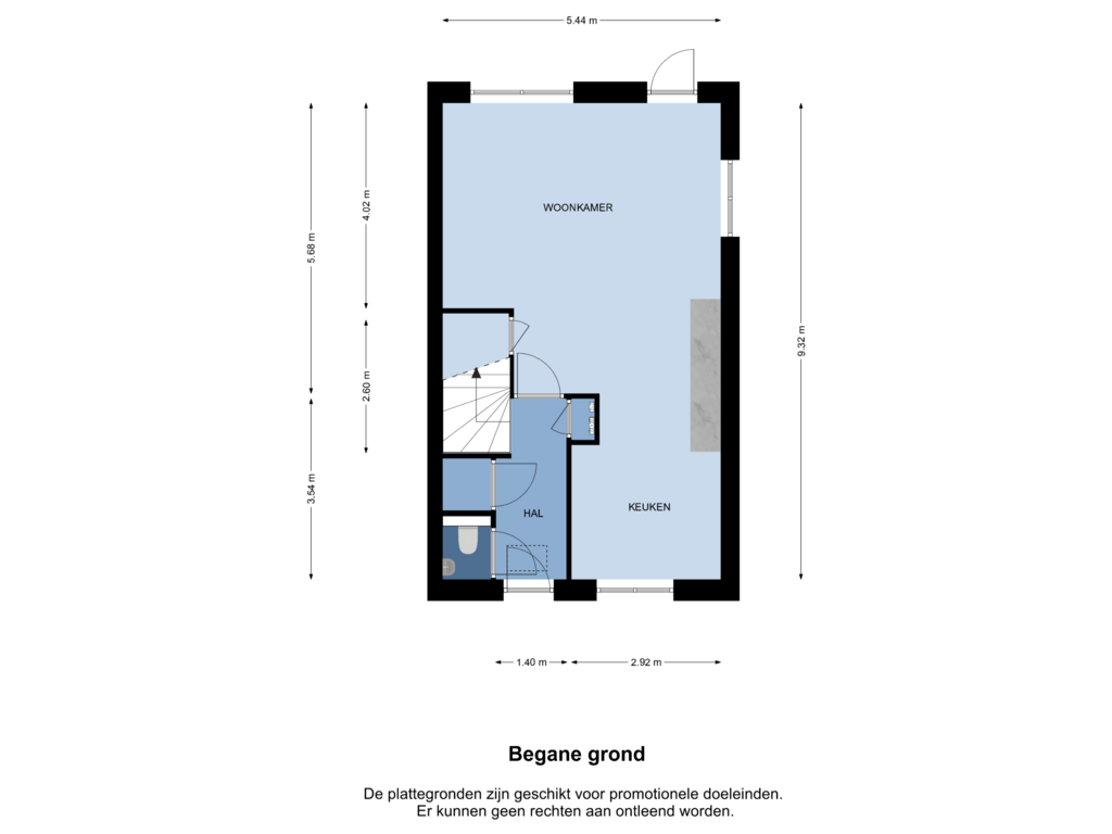 Bekijk plattegrond van Begane grond van Hoekwoning (Bouwnr. 33)