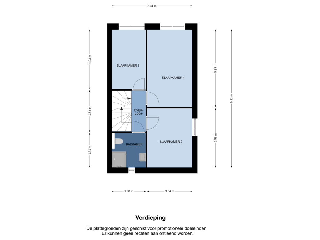 Bekijk plattegrond van 1e Verdieping van Hoekwoning (Bouwnr. 33)