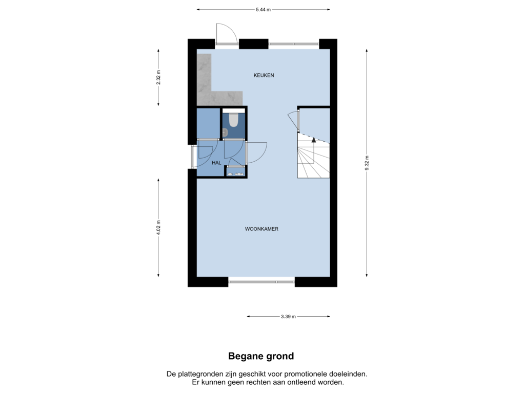 View floorplan of Begane grond of Hoekwoning (Bouwnr. 37)