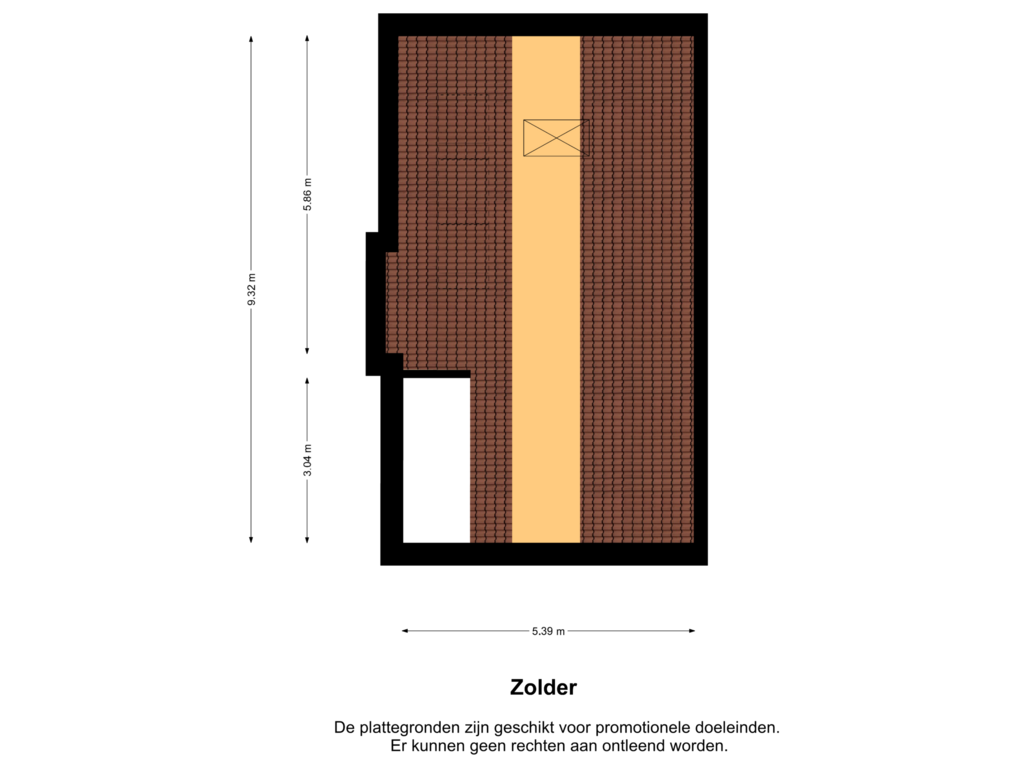 Bekijk plattegrond van Zolder van Levensloopwoning (Bouwnr. 39)