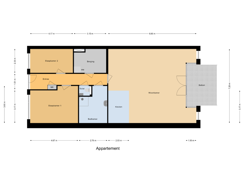 Bekijk plattegrond van Appartement van Bovenweg 75G, 1e Verdieping (Bouwnr. 107)