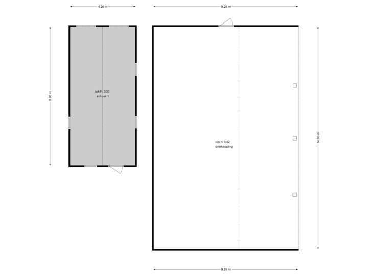 Schuur 1 en overkapping