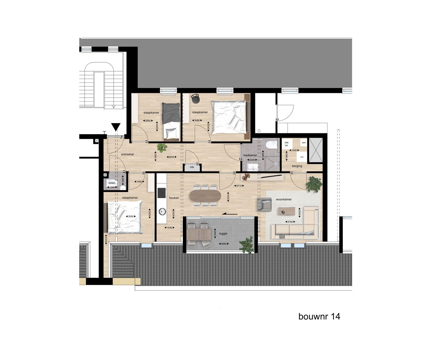 Foto 4 van Pensionaat appartement (Bouwnr. 14)