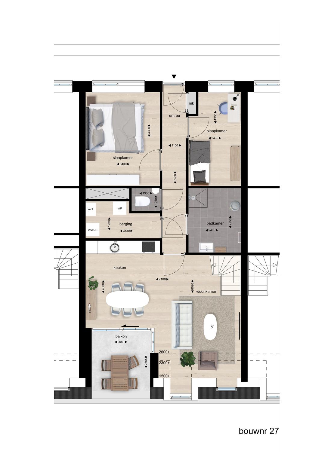 Foto 2 van Nieuwbouw appartement (Bouwnr. 27)