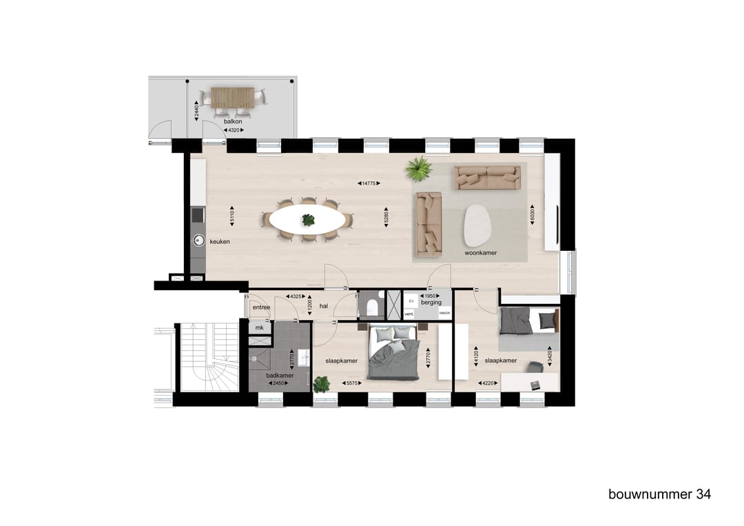 Foto 1 van Muziekschool appartement (Bouwnr. 34)