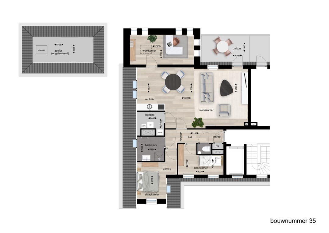 Foto 2 van Muziekschool appartement (Bouwnr. 35)