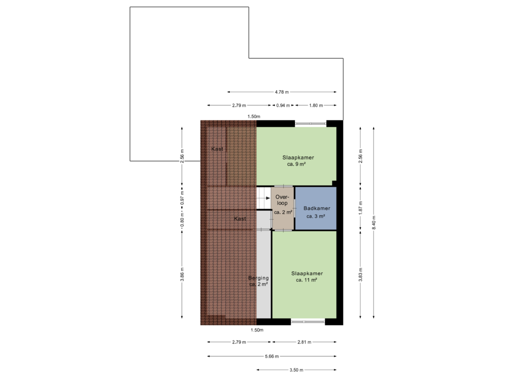 View floorplan of 1e Verdieping of Veenakker 17