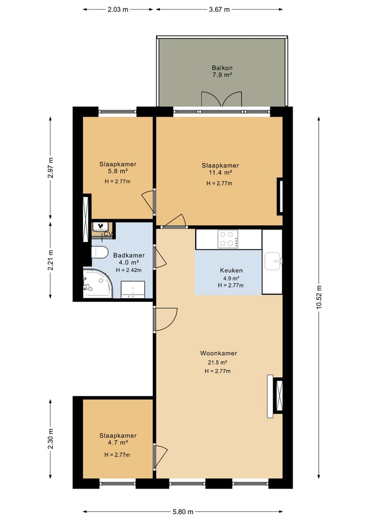 Foto 34 van De Perponcherstraat 79-A