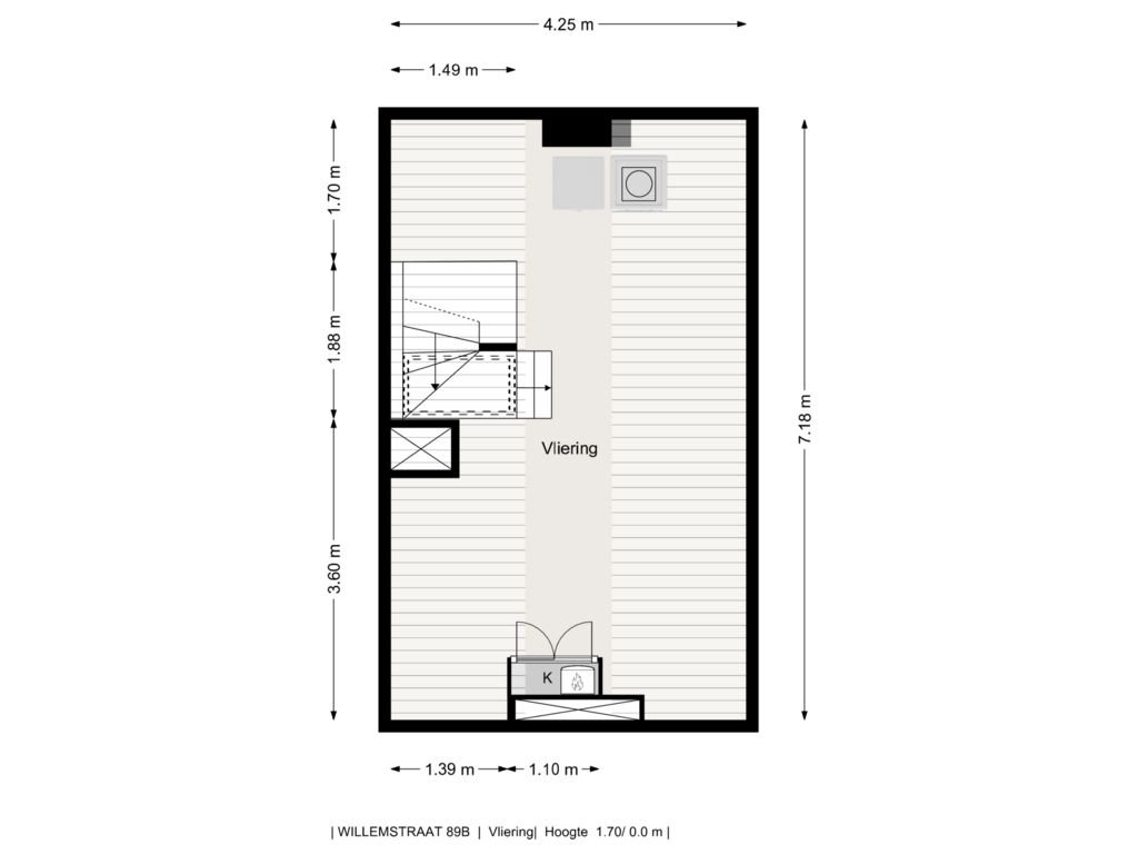 Bekijk plattegrond van Vliering van Willemstraat 89-B