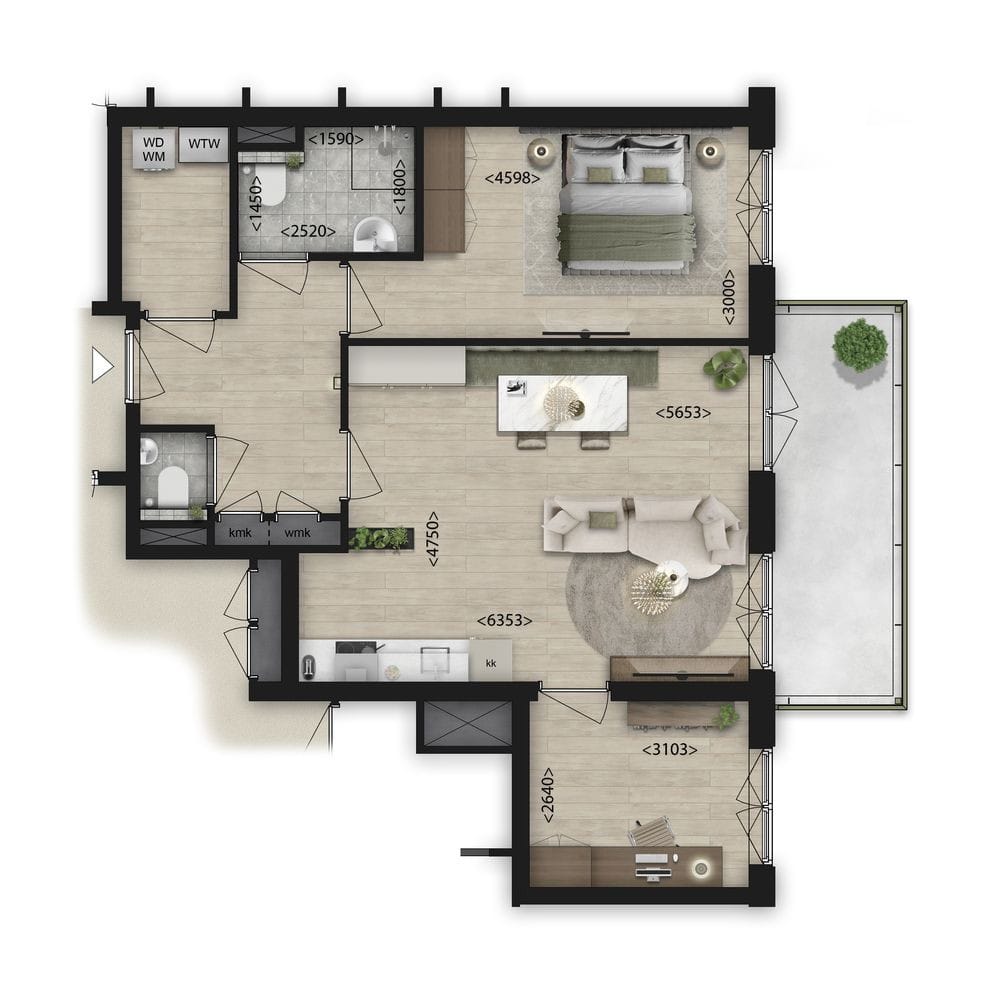 3-Kamer appartement (Bouwnr. 3.06)  false