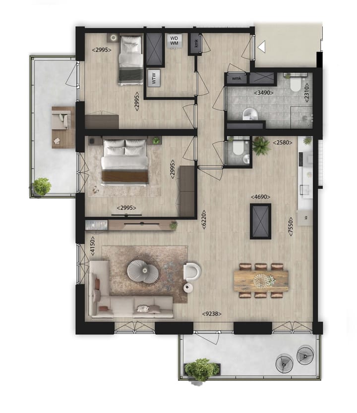 Foto 1 van 3-Kamer appartement (Bouwnr. 14.02)