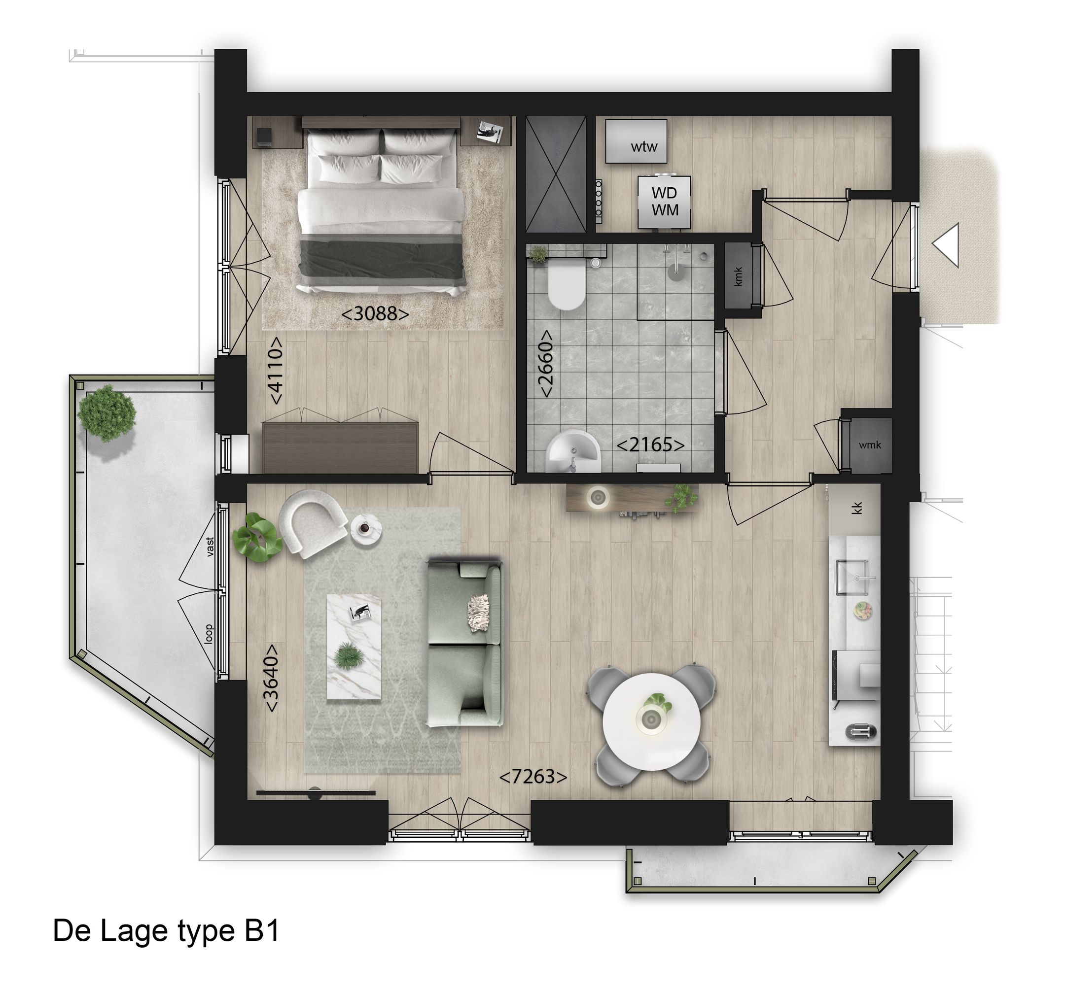 2-Kamer appartement (Bouwnr. 5.11)  false