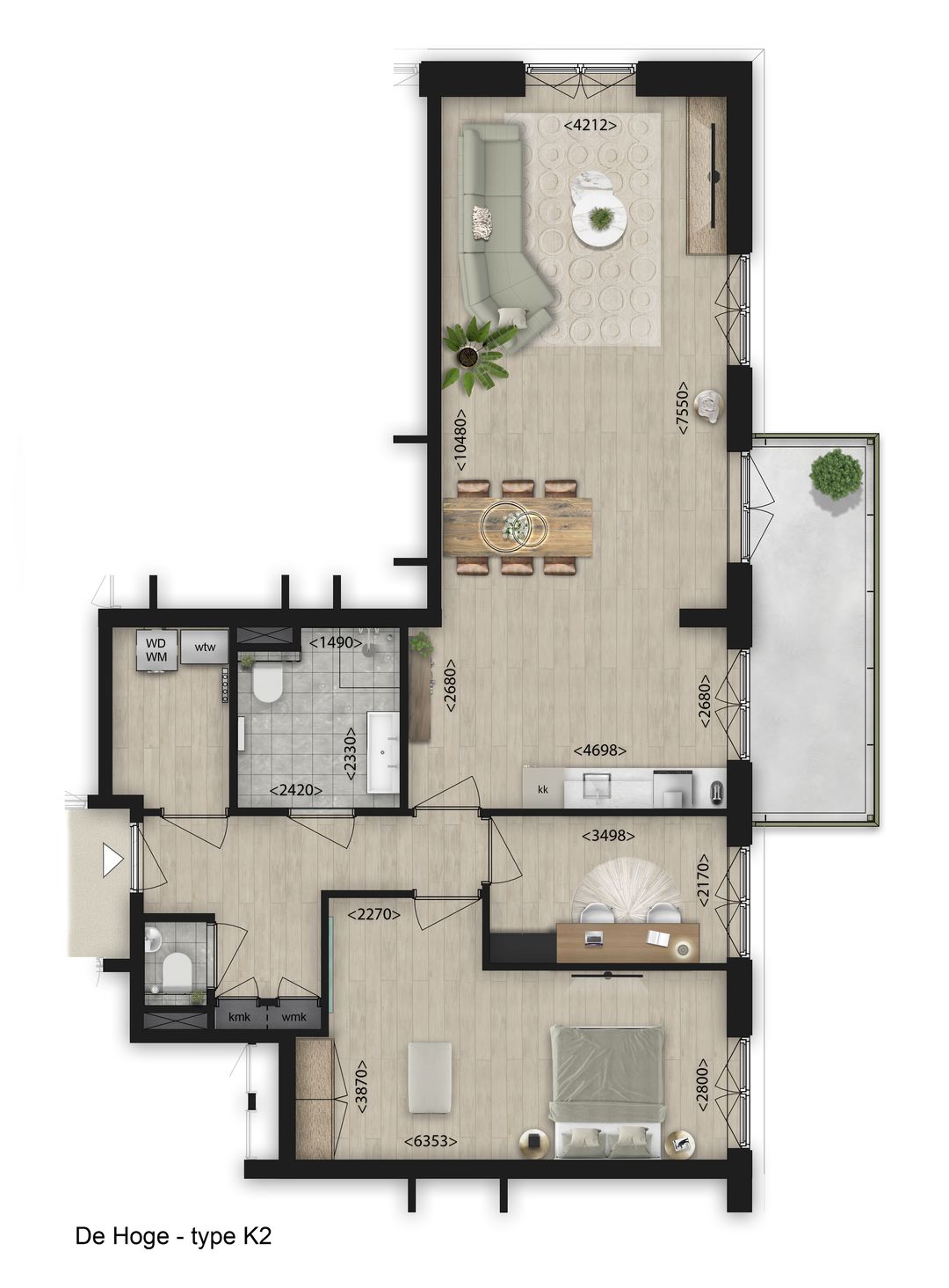 Foto 1 van 3-Kamer appartement (Bouwnr. 15.04)