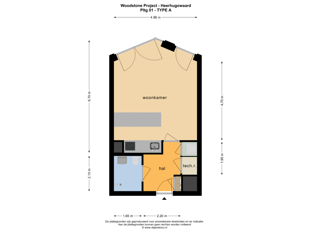 Bekijk plattegrond van Pltg 01 van Type C Diep 3 Kamer appartement comfort