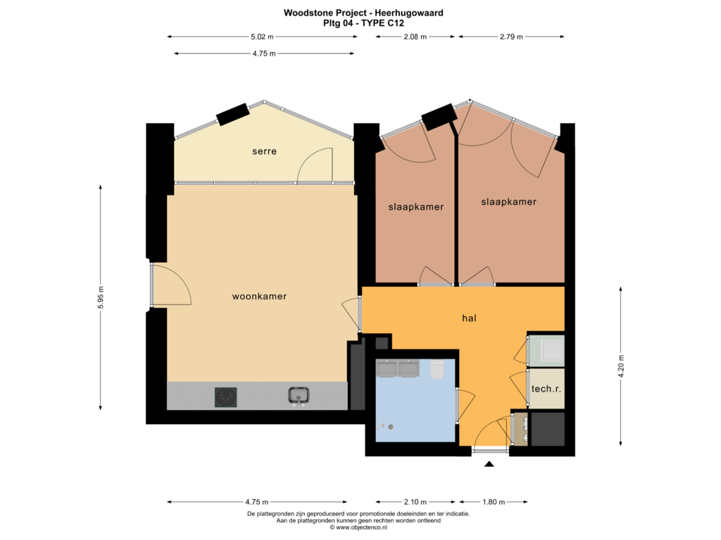 Bekijk plattegrond van Pltg 04 van Type C Diep 3 Kamer appartement comfort