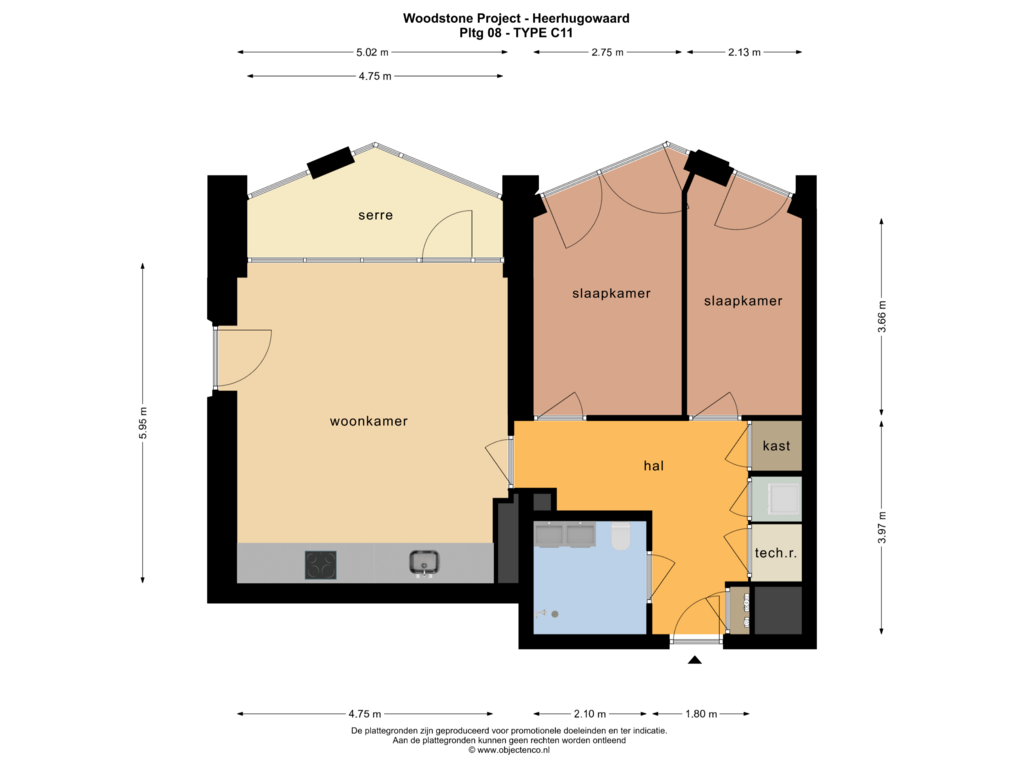 Bekijk plattegrond van Pltg 08 van Type C Diep 3 Kamer appartement comfort