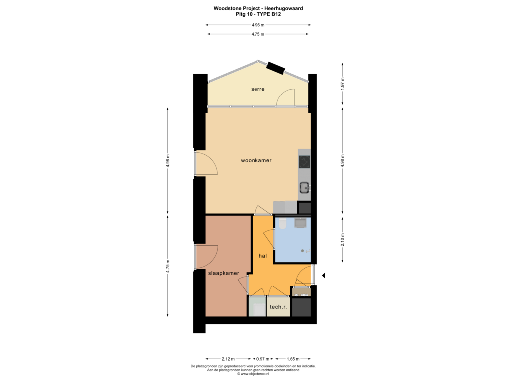 Bekijk plattegrond van Pltg 10 van Type C Diep 3 Kamer appartement comfort