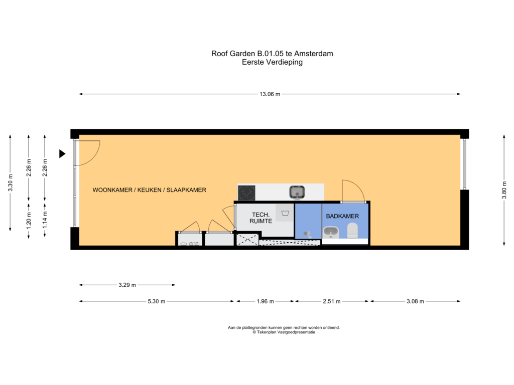 View floorplan of Eerste Verdieping of Roof Garden (Bouwnr. B.01.05)