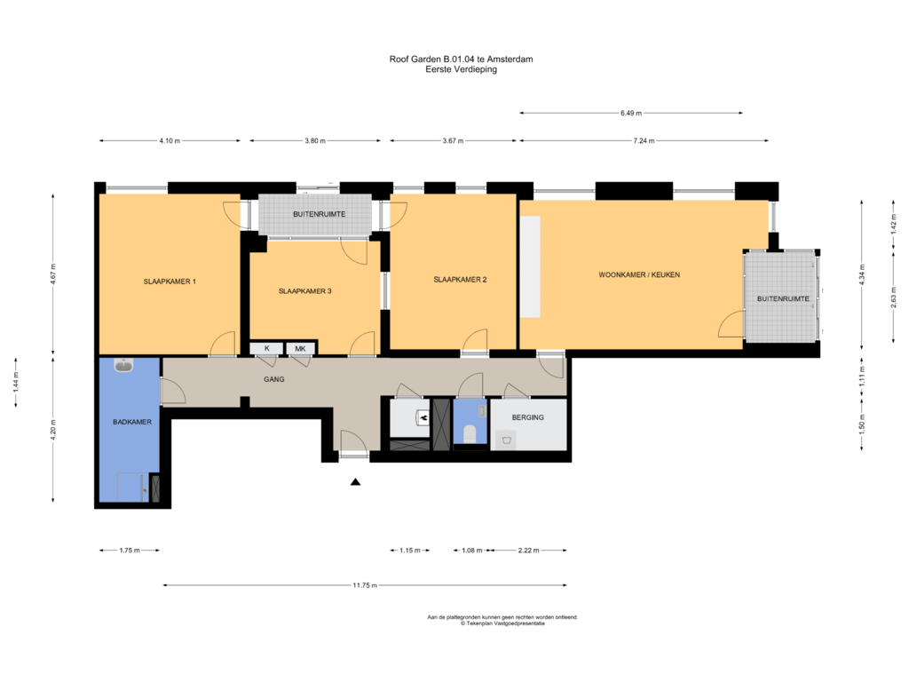 Bekijk plattegrond van Eerste Verdieping van Roof Garden (Bouwnr. B.01.04)