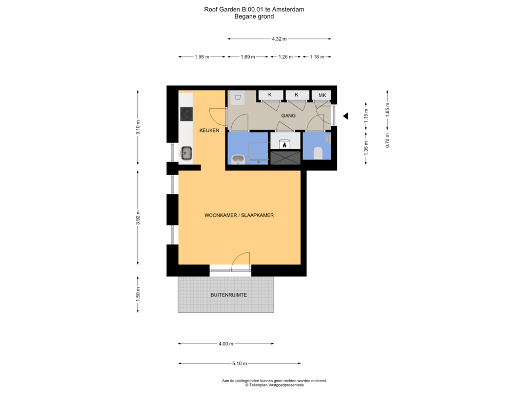 View floorplan of Begane grond of Roof Garden (Bouwnr. B.00.01)