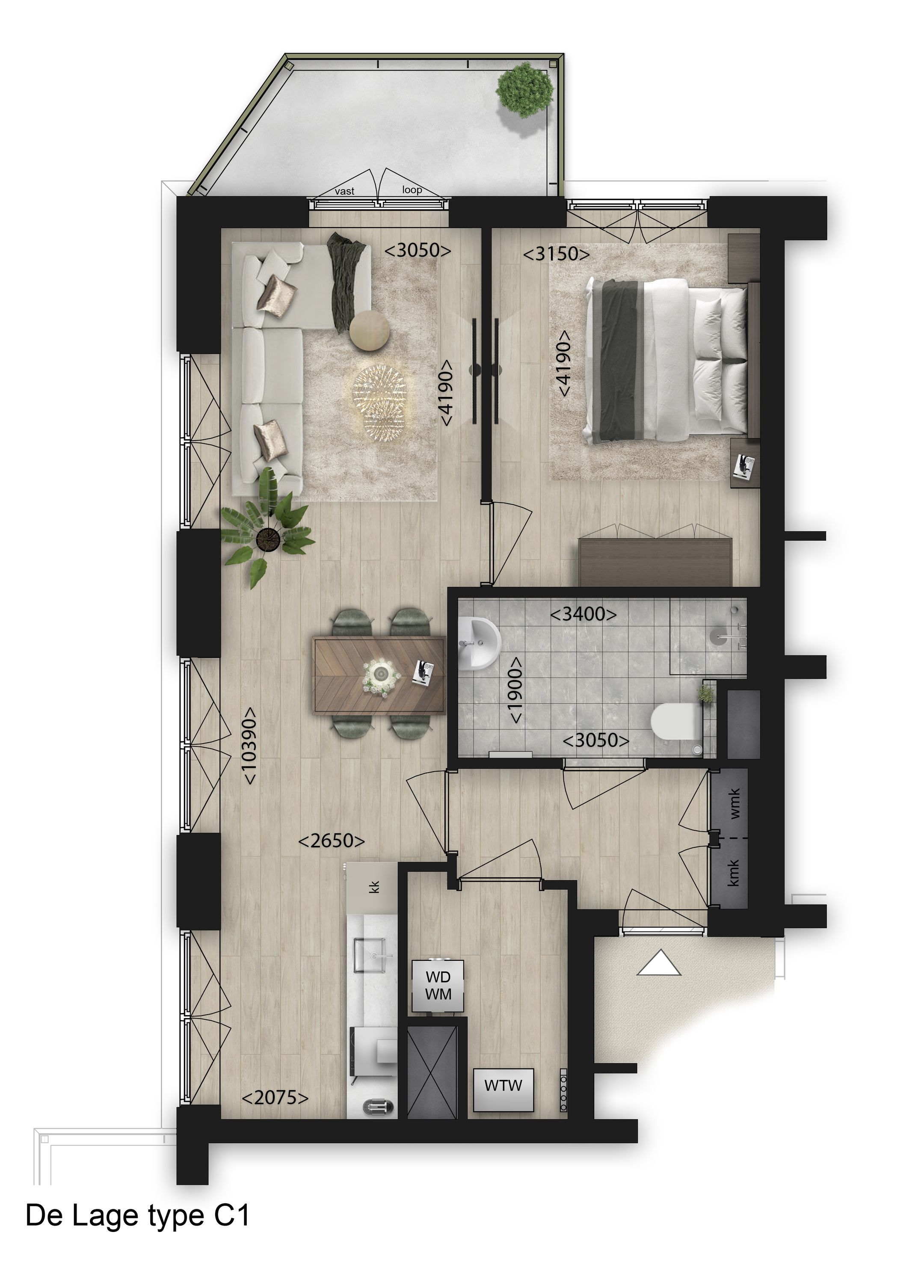 2-Kamer appartement (Bouwnr. 7.16)  false