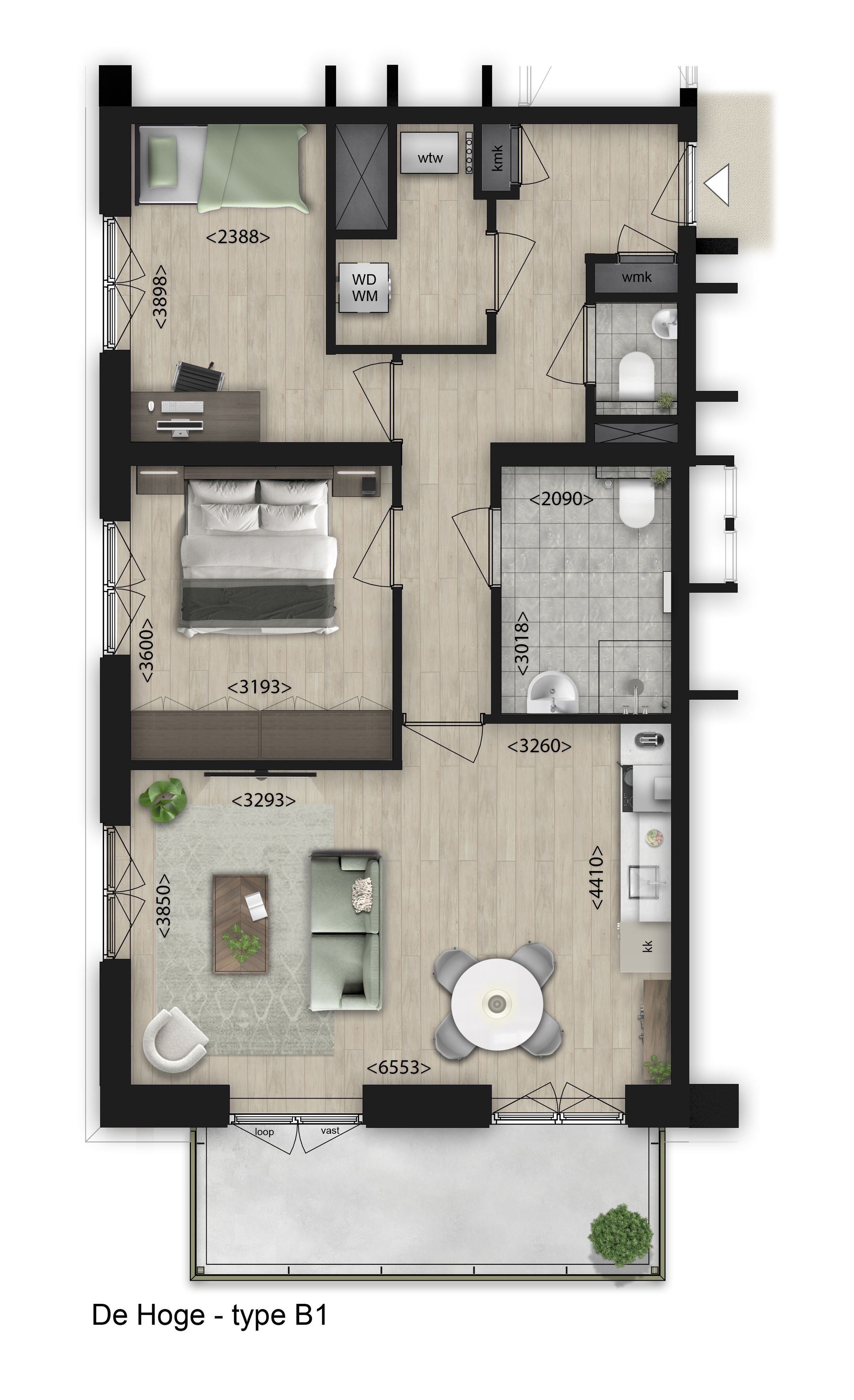 3-Kamer appartement (Bouwnr. 8.02)  false