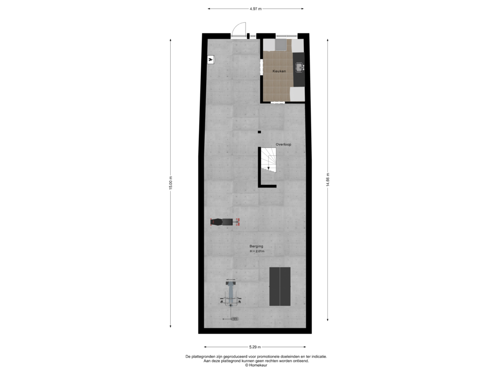 Bekijk plattegrond van Souterrain van Hendrikstraat 6