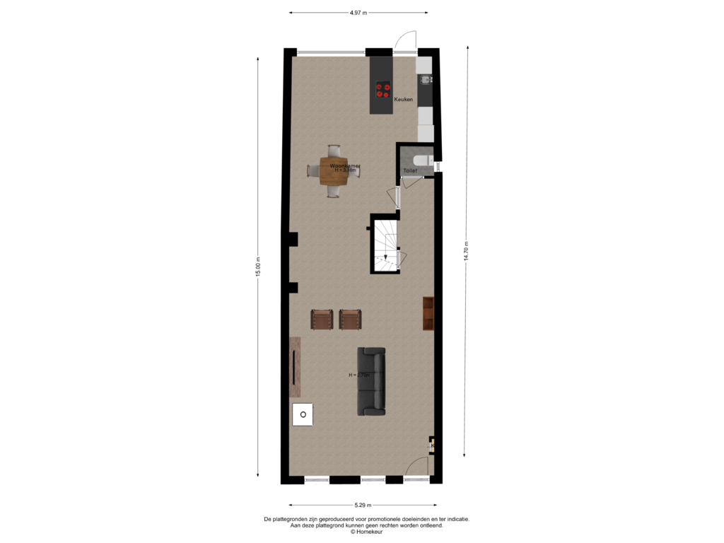 Bekijk plattegrond van Begane grond van Hendrikstraat 6