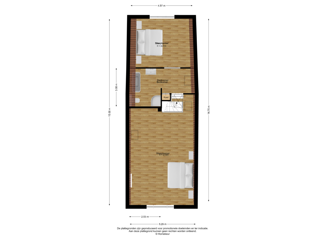 Bekijk plattegrond van Eerste verdieping van Hendrikstraat 6