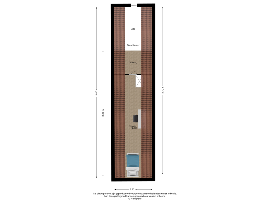 Bekijk plattegrond van Tweede verdieping van Hendrikstraat 6