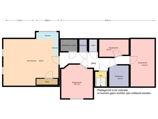 verdieping appartement/kamers