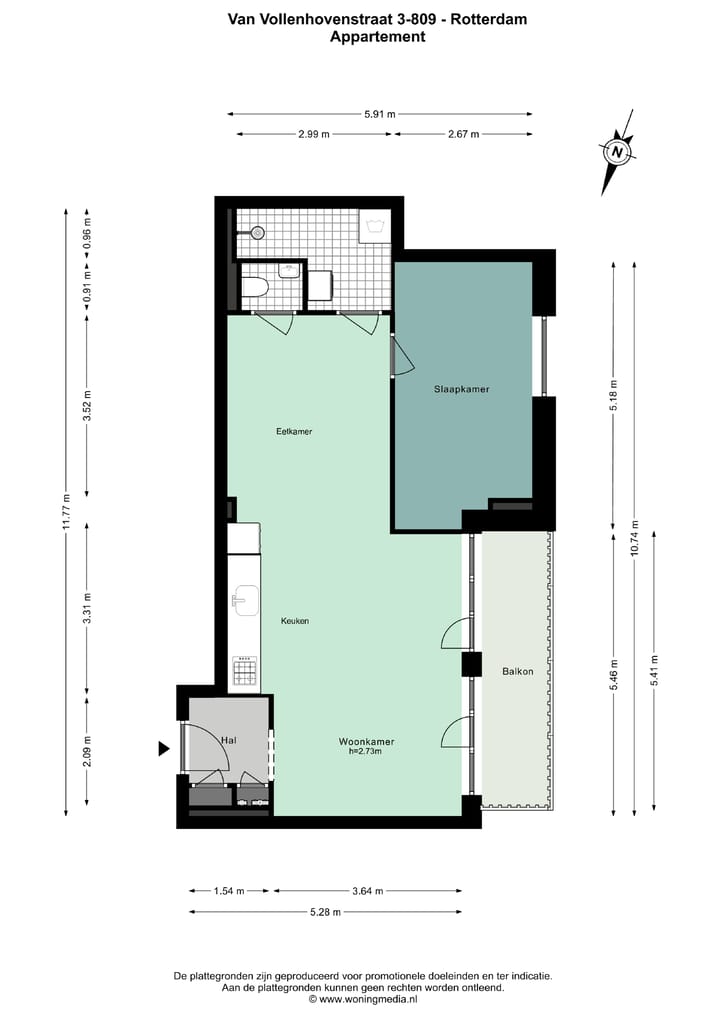 Foto 33 van Van Vollenhovenstraat 3-809