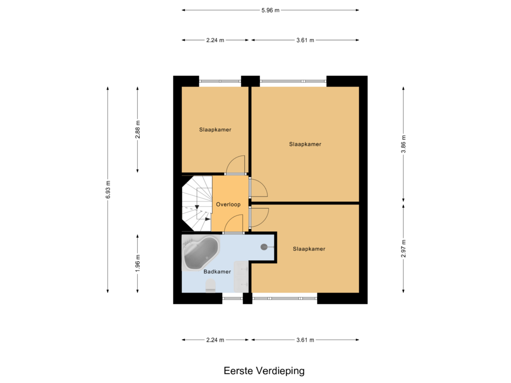 Bekijk plattegrond van Eerste Verdieping van Distel 2