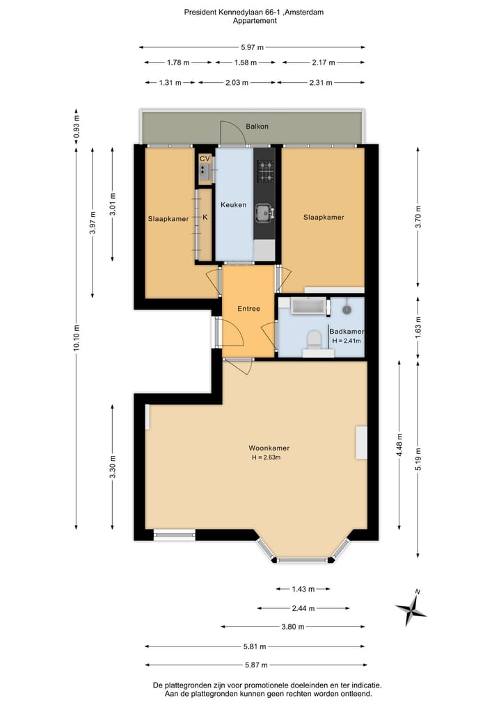 Foto 25 van President Kennedylaan 66-1