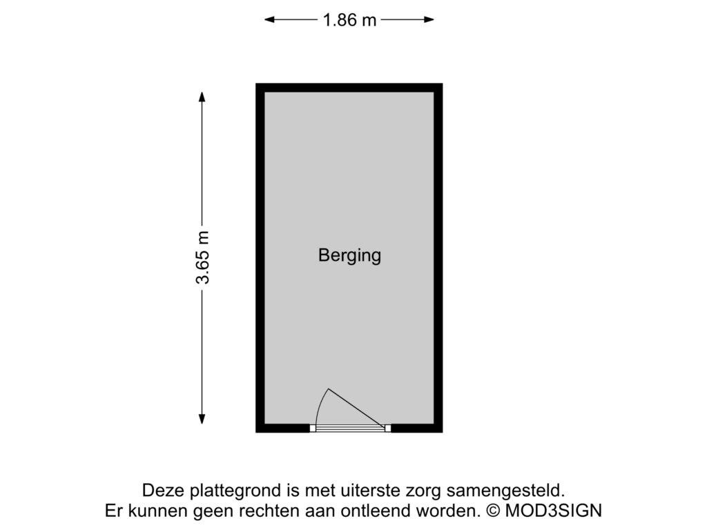 Bekijk plattegrond van Berging van Von Brucken Focklaan 16-C