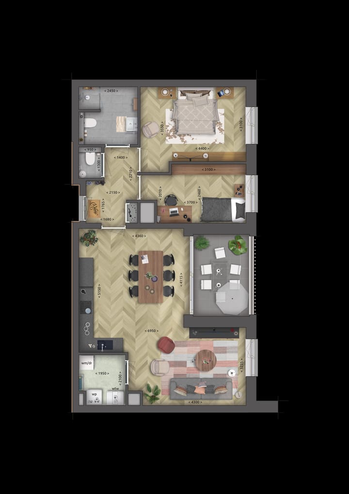 Image of Type E Apartment with shared street entrance