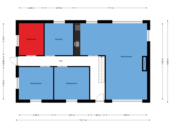 1e verdieping bijgebouw 1