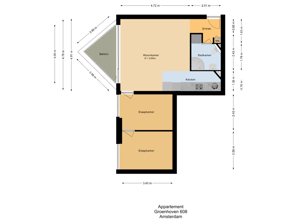 Bekijk plattegrond van Appartement van Groenhoven 608