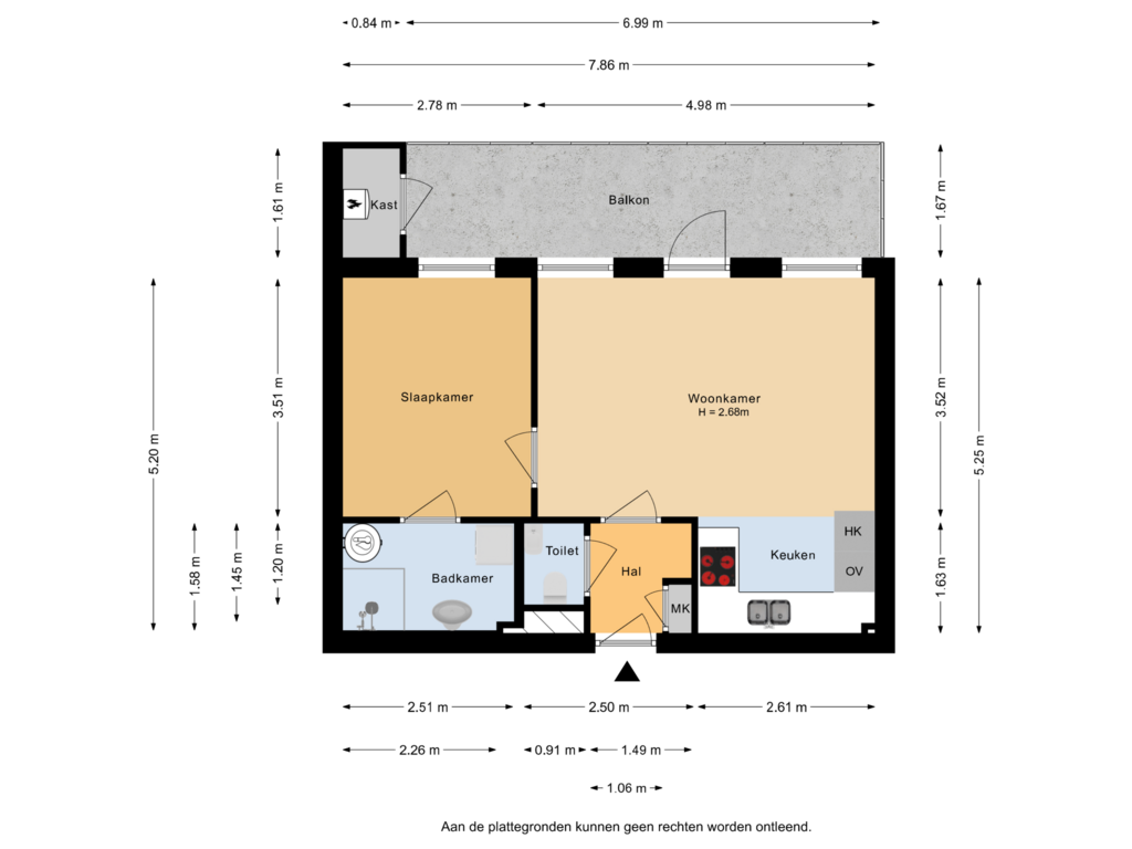 Bekijk plattegrond van Appartement		 van Standerdmolen 8-A204