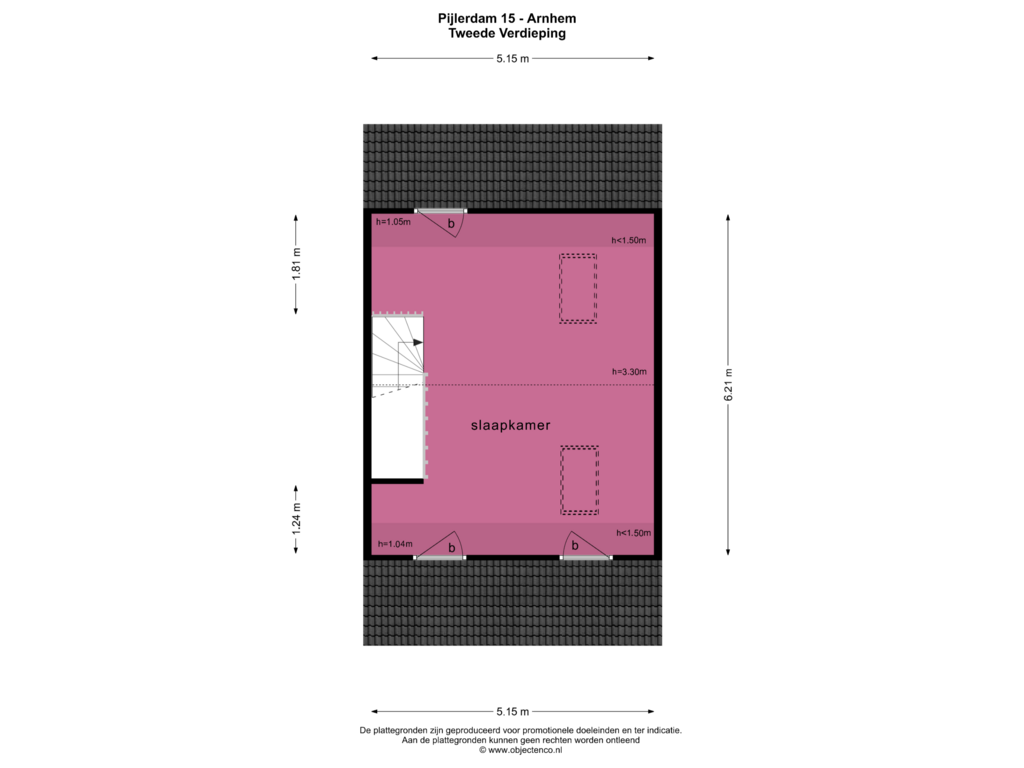 Bekijk plattegrond van TWEEDE VERDIEPING van Pijlerdam 15