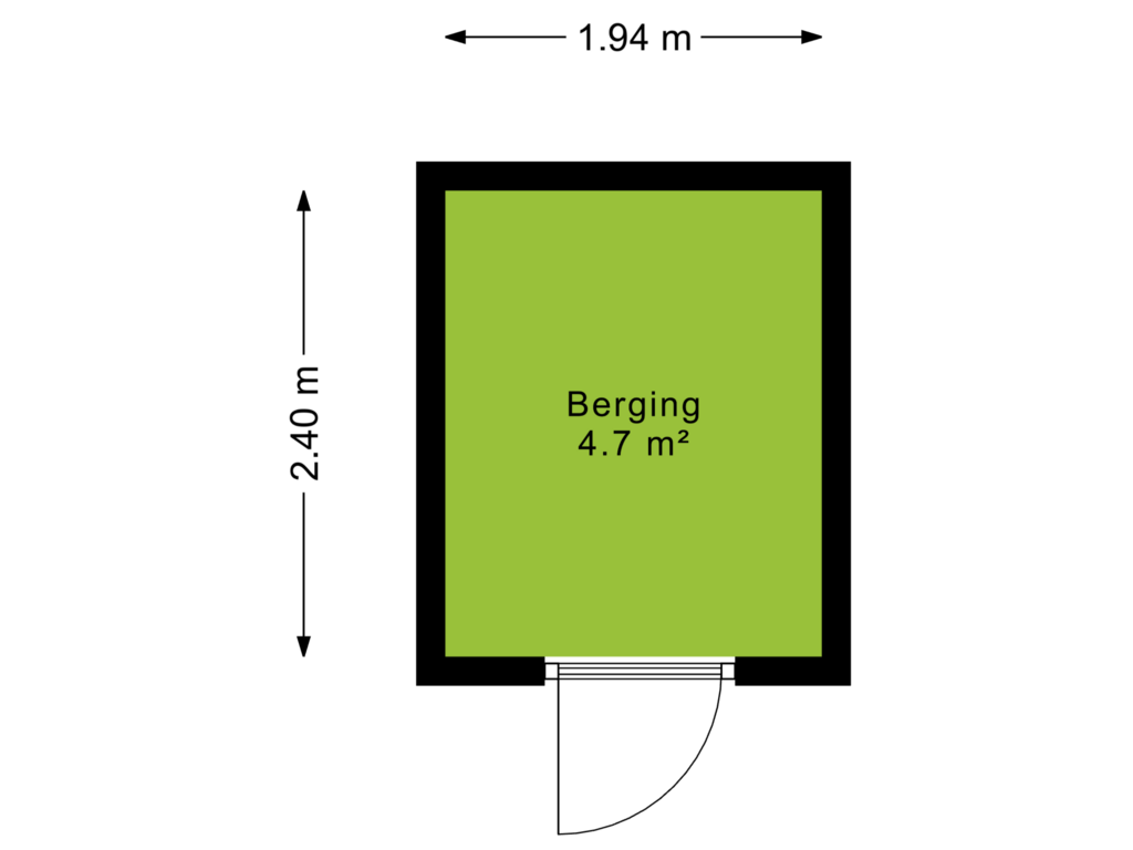 Bekijk plattegrond van Berging van Stationsweg 92-315