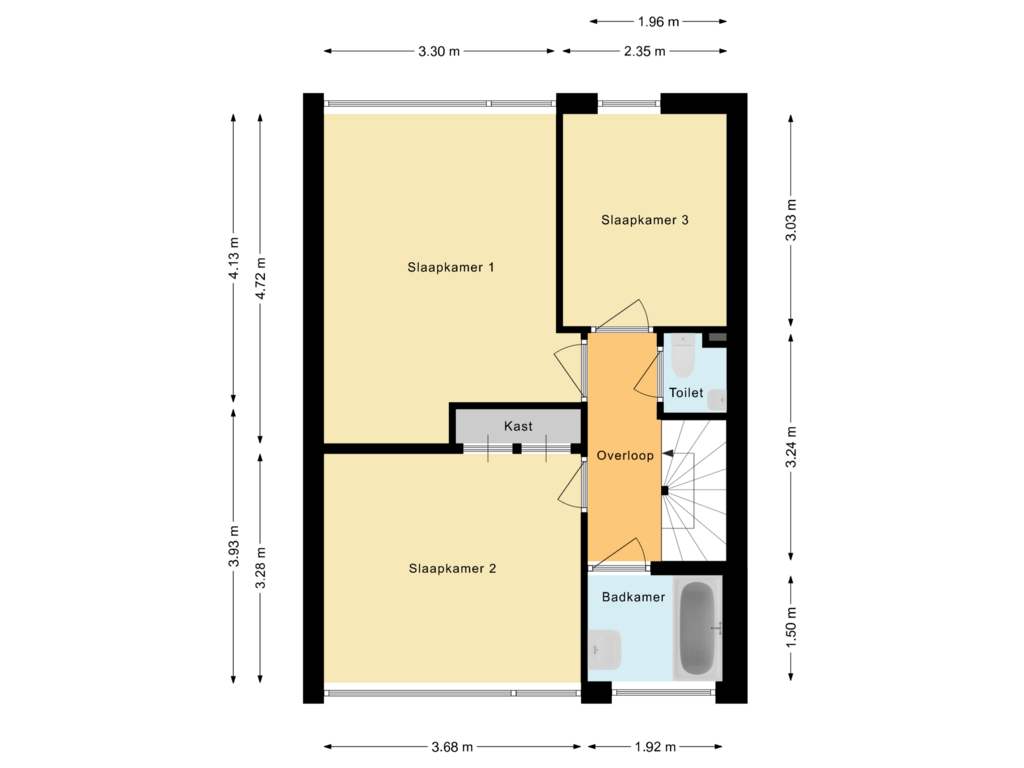 Bekijk plattegrond van Eerste verdieping van van der Plaatstraat 18