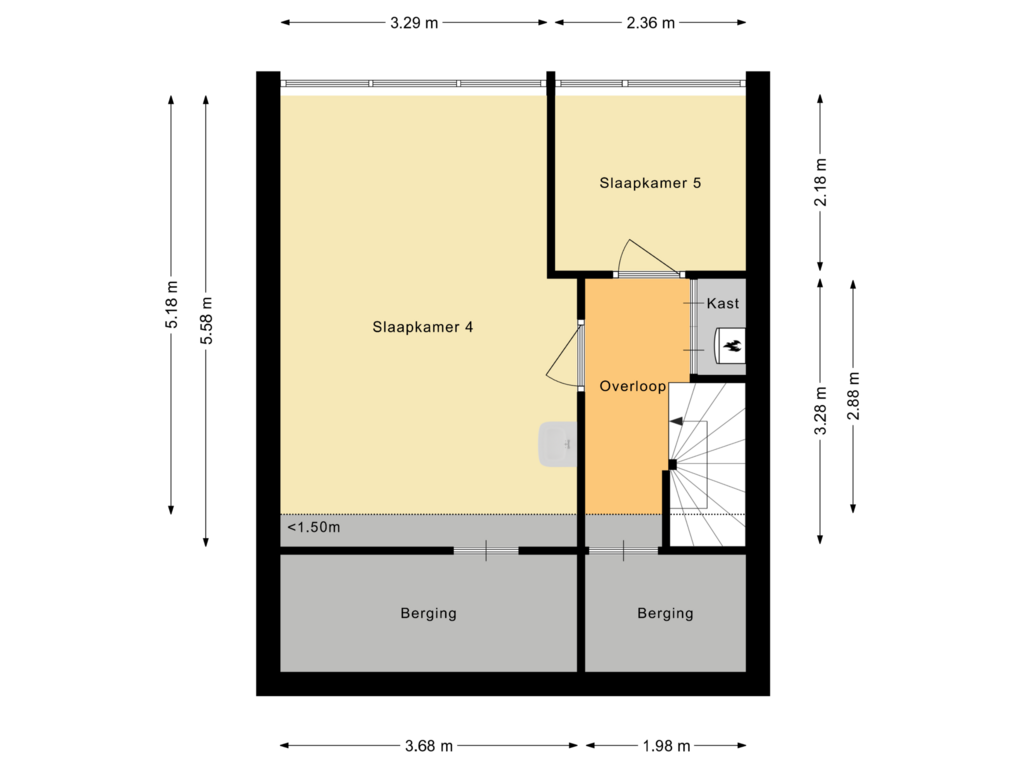 Bekijk plattegrond van Tweede verdieping van van der Plaatstraat 18