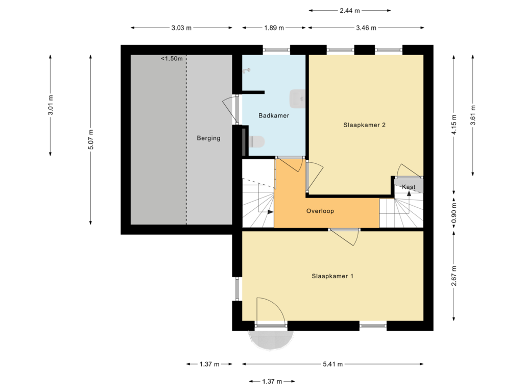 Bekijk plattegrond van 1e Verdieping van Ardèchelaan 16