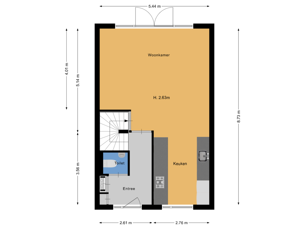 Bekijk plattegrond van Begane grond van Schoonebekerstraat 29