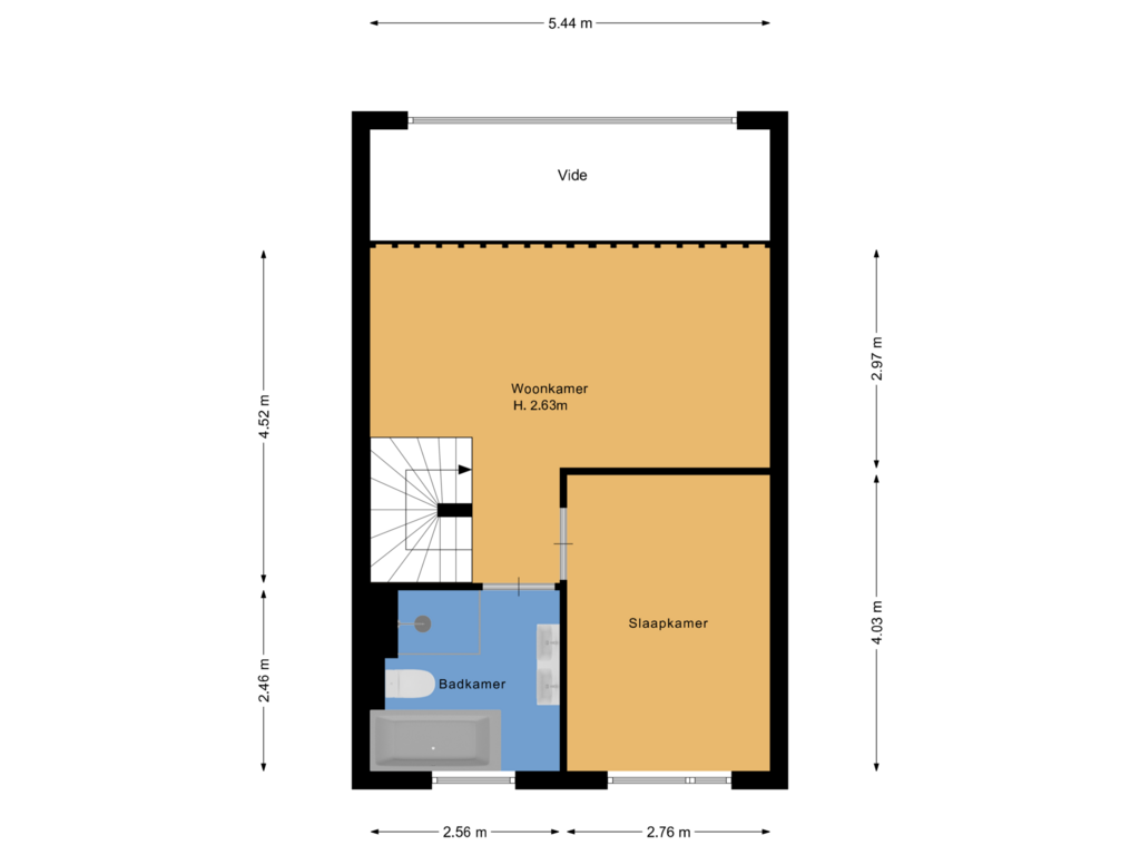 Bekijk plattegrond van Eerste verdieping van Schoonebekerstraat 29