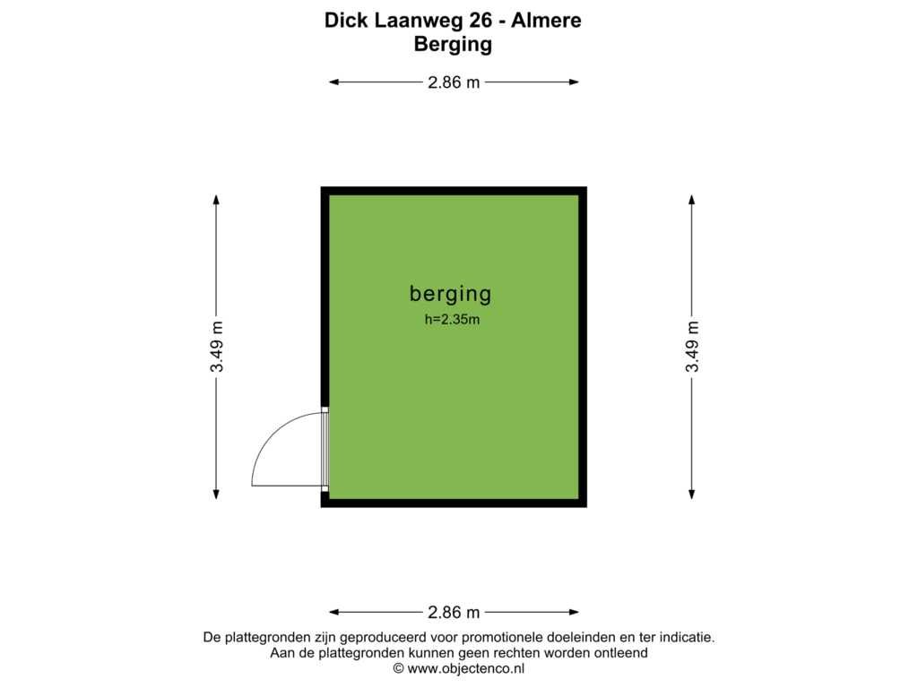 Bekijk plattegrond van BERGING van Dick Laanweg 26