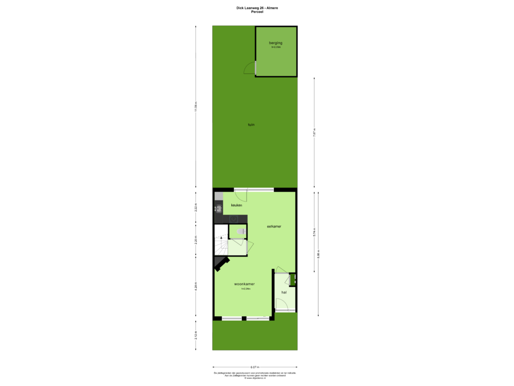 Bekijk plattegrond van PERCEEL van Dick Laanweg 26